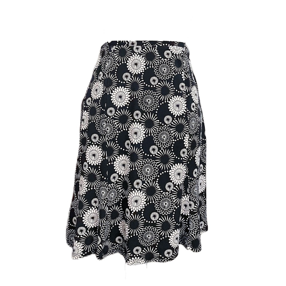 Y2K Express Abstract Floral Print Flounce Bottom Skirt